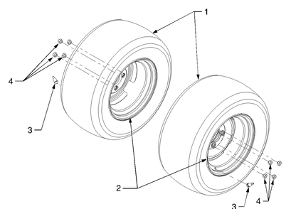 Rear Wheels Diagram and Parts List for GT3100 14A671010-14B671710 Cub Cadet Lawn Tractor
